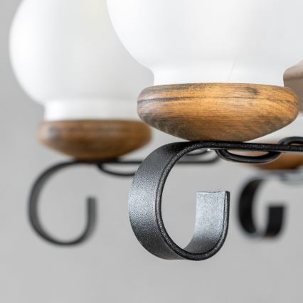 Brilagi - Kroonluchter aan ketting ROATA 8xE14/40W/230V Ø 70 cm beukenhout