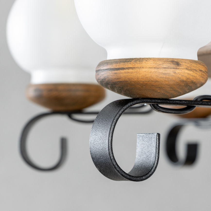 Brilagi - Kroonluchter aan ketting ROATA 8xE14/40W/230V Ø 70 cm beukenhout