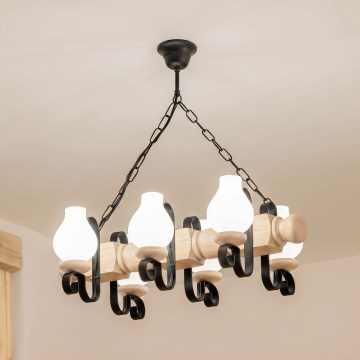 Brilagi - Kroonluchter aan ketting RUSTIC 6xE14/40W/230V eik
