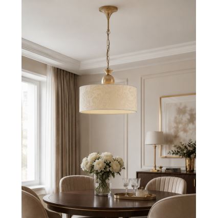 Brilagi - Kroonluchter aan ketting SAPHIRE 1xE27/15W/230V crème/goud/patina