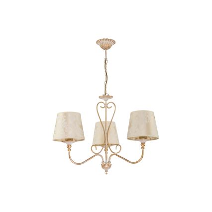 Brilagi - Kroonluchter aan ketting SONIA 3xE27/15W/230V Ø 64 cm crème/patina