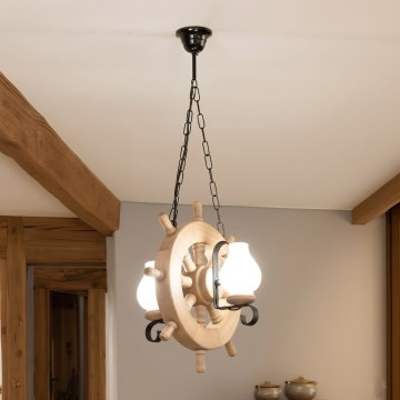 Brilagi - Kroonluchter aan ketting TIMONA 2xE14/40W/230V eiken