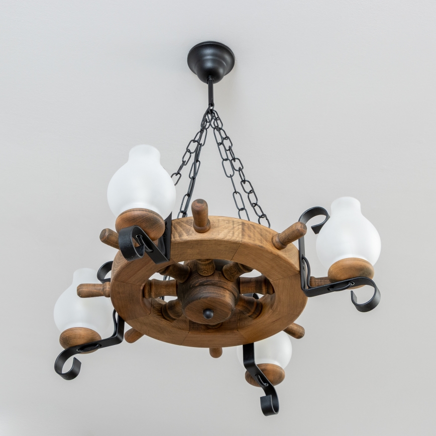 Brilagi - Kroonluchter aan ketting TIMONA 4xE14/40W/230V Ø 50 cm beuk