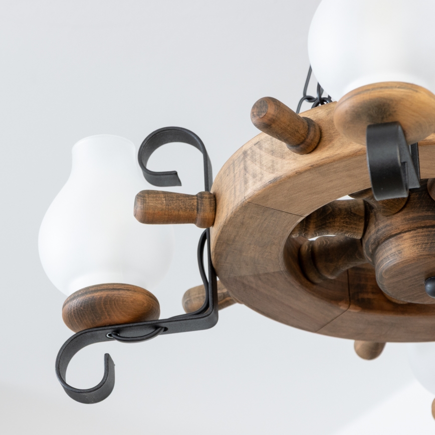 Brilagi - Kroonluchter aan ketting TIMONA 4xE14/40W/230V Ø 50 cm beuk