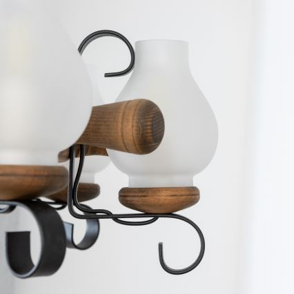 Brilagi - Kroonluchter aan ketting TIMONA 8xE14/40W/230V Ø 70 cm beukenhout