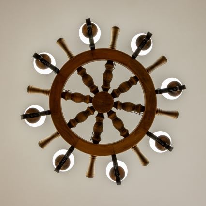 Brilagi - Kroonluchter aan ketting TIMONA 8xE14/40W/230V Ø 70 cm beukenhout