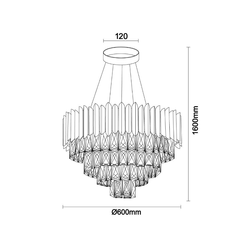 Brilagi - Kroonluchter CARLOS aan kabel, 9xE14/40W/230V, Ø 60 cm