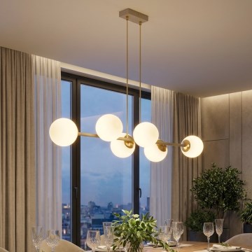 Brilagi - Kroonluchter met kabel 6xE27/60W/230V beige/goud