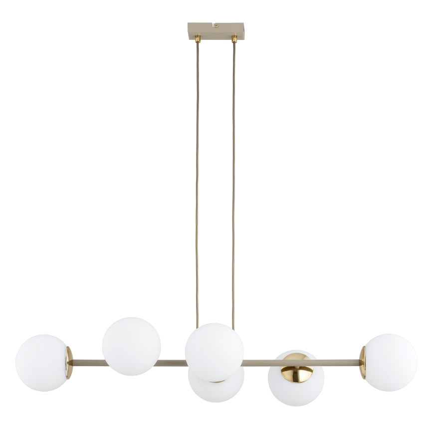 Brilagi - Kroonluchter met kabel 6xE27/60W/230V beige/goud