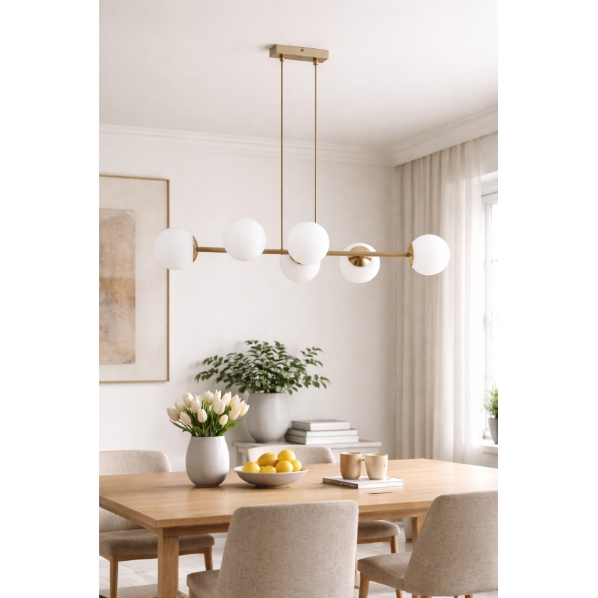 Brilagi - Kroonluchter met kabel 6xE27/60W/230V beige/goud