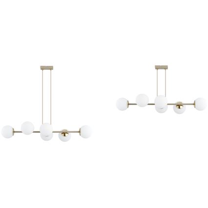 Brilagi - Kroonluchter met kabel 6xE27/60W/230V beige/goud