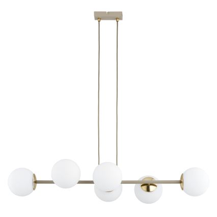 Brilagi - Kroonluchter met kabel MILO ECRU 6xE27/60W/230V beige/goud