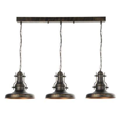Brilagi - Kroonluchter met ketting PYRONIC 3xE27/40W/230V brons/patina
