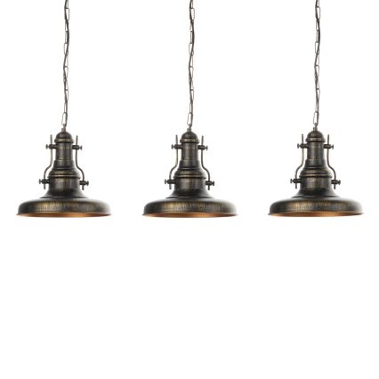 Brilagi - Kroonluchter met ketting PYRONIC 3xE27/40W/230V brons/patina