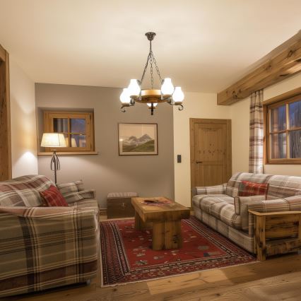 Brilagi - Kroonluchter met ketting ROATA 5xE14/40W/230V pr. 50 cm beukenhout