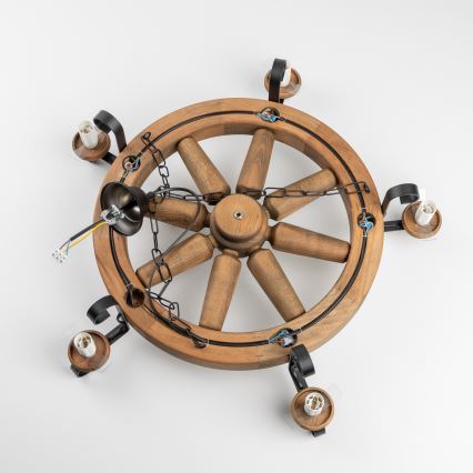 Brilagi - Kroonluchter met ketting ROATA 5xE14/40W/230V Ø 70 cm beuk