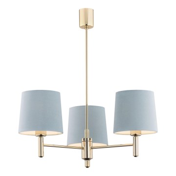 Brilagi - Kroonluchter met staaf MONTE 3xE27/60W/230V blauw/goud