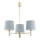 Brilagi - Kroonluchter met staaf MONTE 3xE27/60W/230V blauw/goud