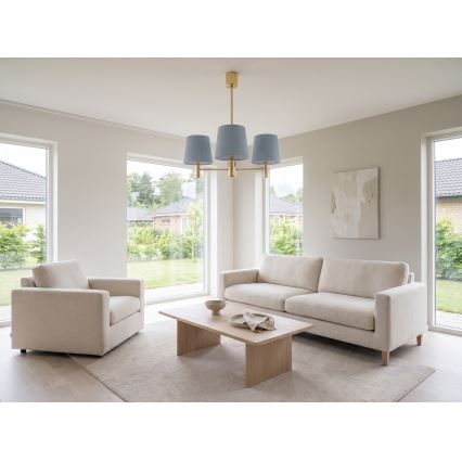 Brilagi - Kroonluchter met staaf MONTE 3xE27/60W/230V blauw/goud
