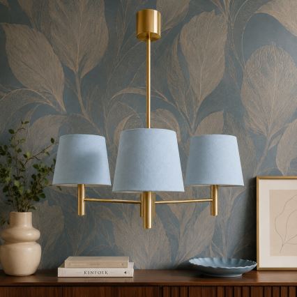 Brilagi - Kroonluchter met staaf MONTE 3xE27/60W/230V blauw/goud