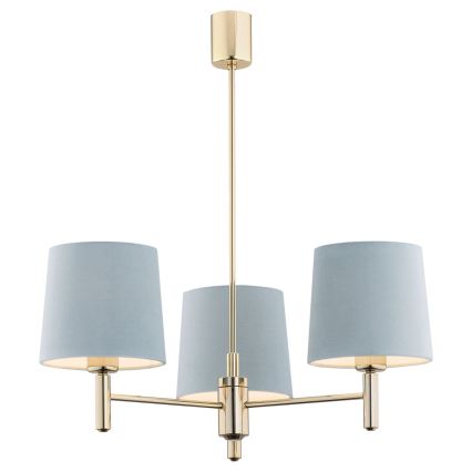 Brilagi - Kroonluchter met staaf MONTE 3xE27/60W/230V blauw/goud