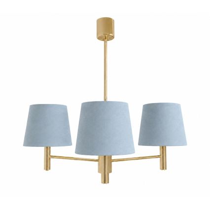Brilagi - Kroonluchter met staaf MONTE 3xE27/60W/230V blauw/goud