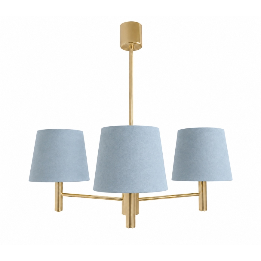 Brilagi - Kroonluchter met staaf MONTE 3xE27/60W/230V blauw/goud