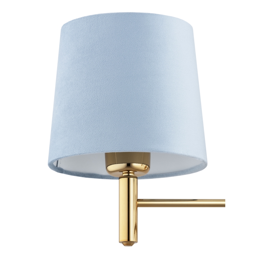 Brilagi - Kroonluchter met staaf MONTE 3xE27/60W/230V blauw/goud