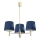 Brilagi - Kroonluchter met stang MONTE 3xE27/15W/230V blauw/goud