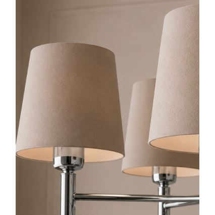 Brilagi - Kroonluchter met stang MONTE 5xE27/60W/230V beige/glanzend chroom