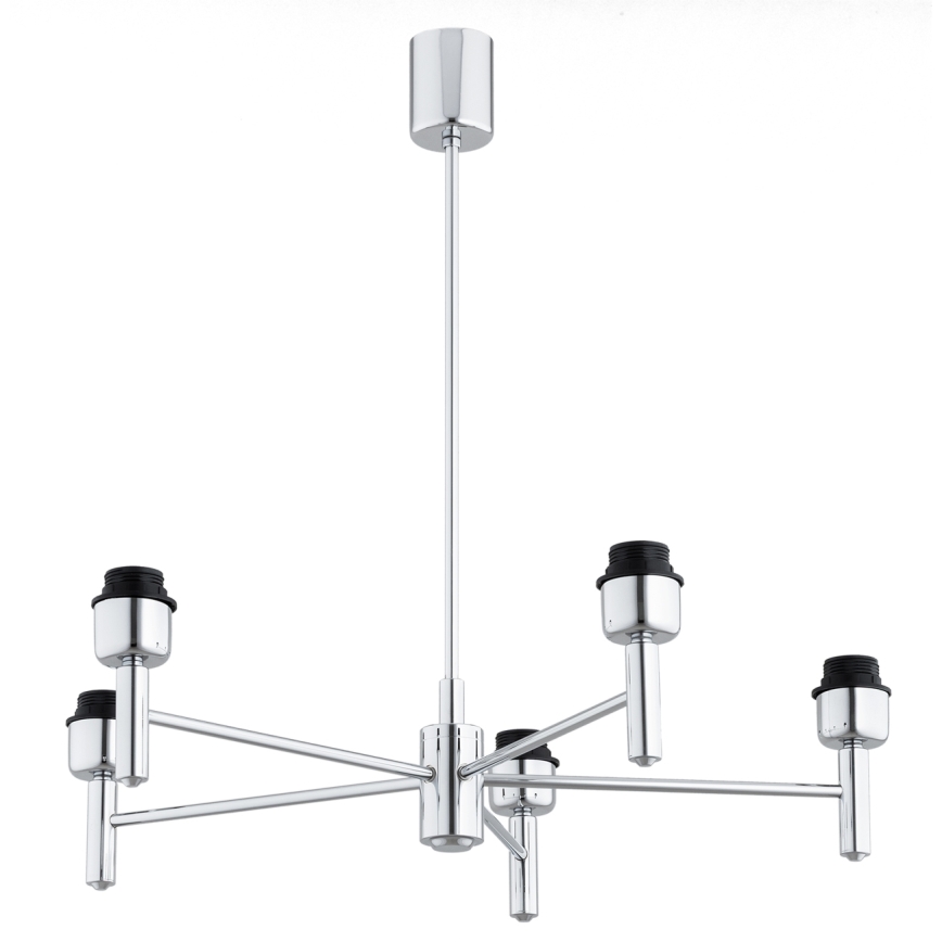 Brilagi - Kroonluchter met stang MONTE 5xE27/60W/230V beige/glanzend chroom