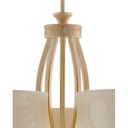 Brilagi - Kroonluchter met stang SAPHIRE 5xE27/15W/230V Ø 66 cm crème/goud/patina
