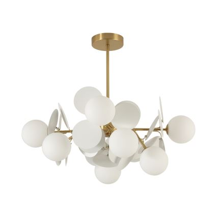 Brilagi - Kroonluchter op staaf BALMO 8xG9/9W/230V Ø 60 cm goud/wit