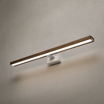 Brilagi - 3-in-1 LED-spiegelverlichting voor de badkamer WOODY MIRROR LED/15W/230V 80 cm IP44 wit/eiken-walnoot
