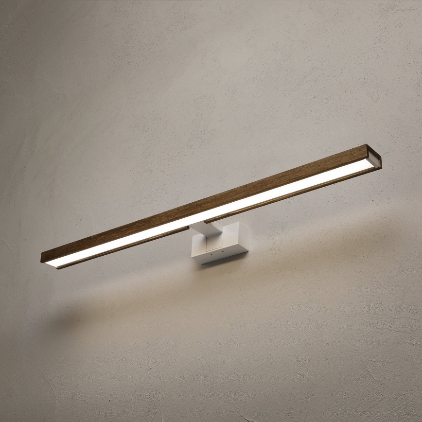 Brilagi - 3-in-1 LED-spiegelverlichting voor de badkamer WOODY MIRROR LED/15W/230V 80 cm IP44 wit/eiken-walnoot