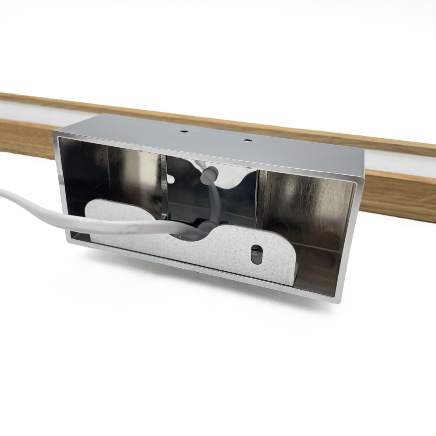 Brilagi - LED-badkamerspiegelverlichting 3-in-1 WOODY MIRROR LED/12W/230V 60 cm IP44 glanzend chroom/eiken