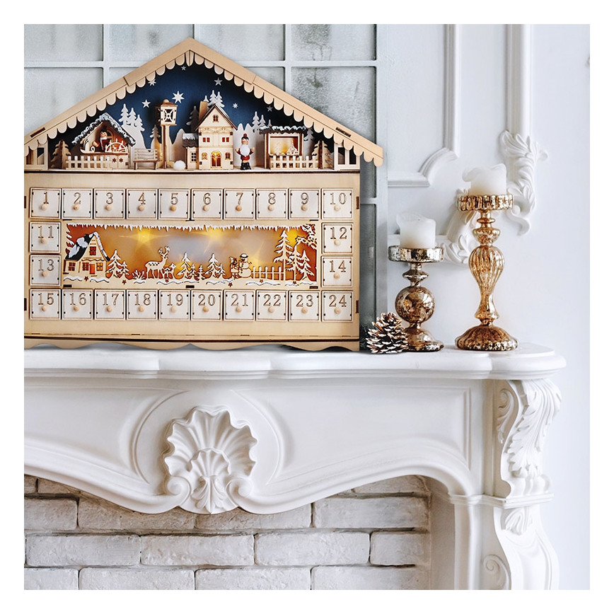 Brilagi - LED adventskalender LED/2xAA grenen