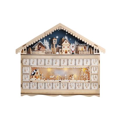 Brilagi - LED Advent Kalender LED/2xAA hout