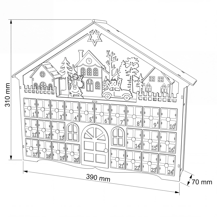 BRILAGI - LED Adventskalender LED/2xAA