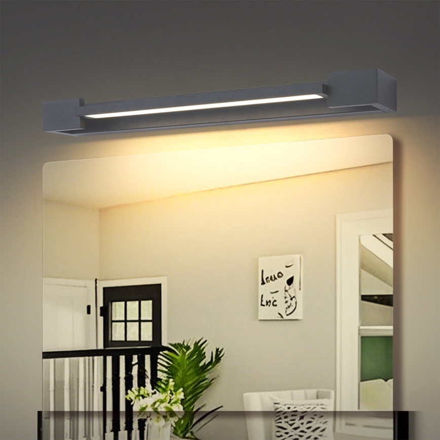 Brilagi - AQUA LINE LED-spiegelverlichting voor de badkamer, 12W/230V, 45 cm, IP44, antraciet, CRI 90