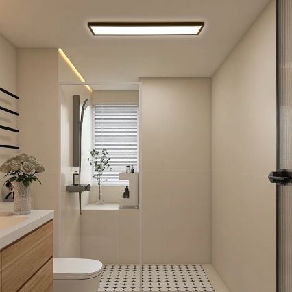 Brilagi - LED Badkamer plafondlamp FRAME LED/50W/230V 120x30 cm IP44 zwart