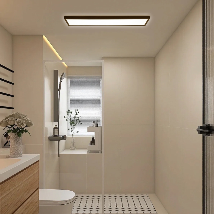 Brilagi - LED Badkamer plafondlamp FRAME LED/50W/230V 120x30 cm IP44 zwart