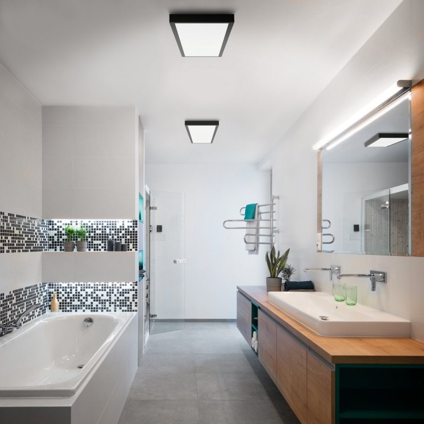 Brilagi - LED Badkamer plafondlamp FRAME LED/50W/230V 120x30 cm IP44 zwart