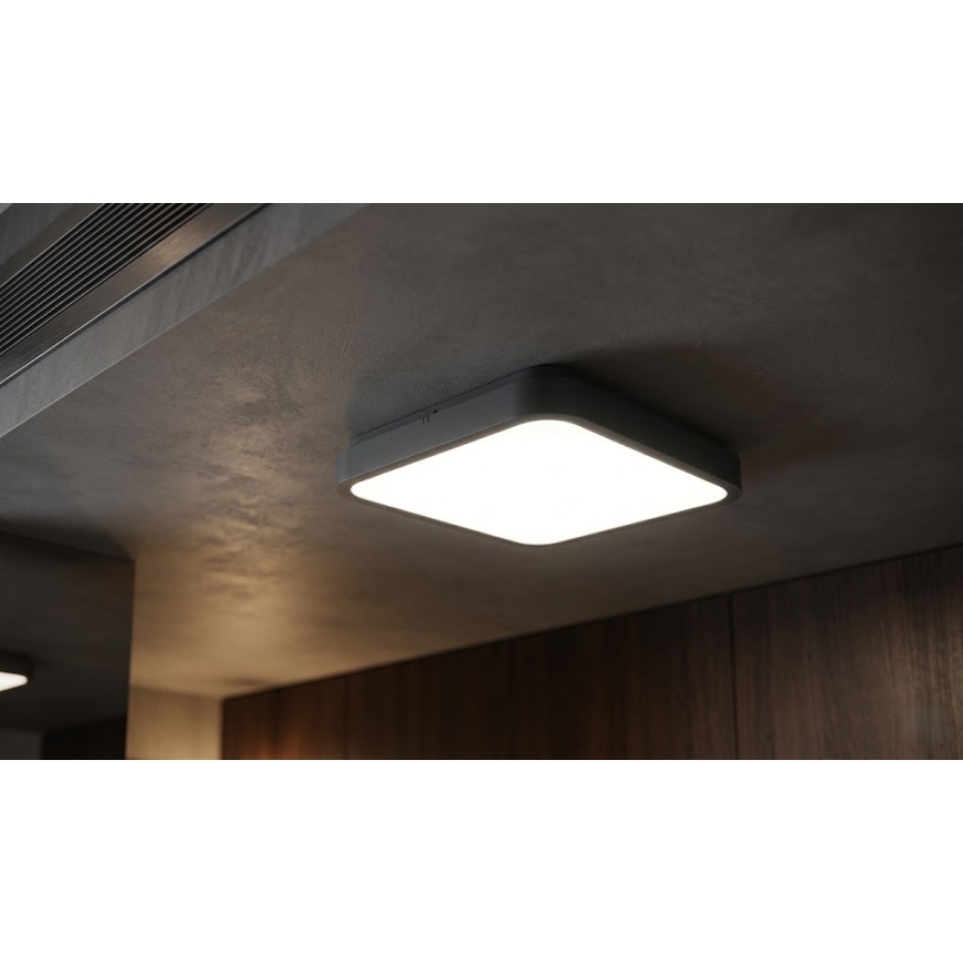 BRILAGI - LED plafondlamp voor badkamer met sensor ZENNA LED/24W/230V 34,5x34,5 cm IP44 antraciet + afstandsbediening