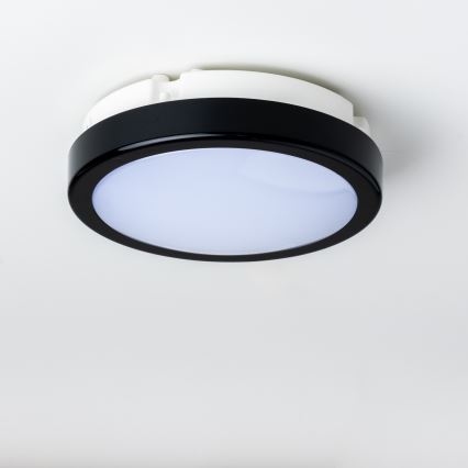 Brilagi - LED Badkamer plafondlamp PERA LED/12W/230V diameter 18 cm IP65 zwart