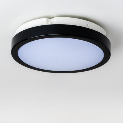 Brilagi - LED Badkamer plafondlamp PERA LED/18W/230V diameter 22 cm IP65 zwart