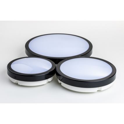 Brilagi - LED Badkamer plafondlamp PERA LED/18W/230V diameter 22 cm IP65 zwart