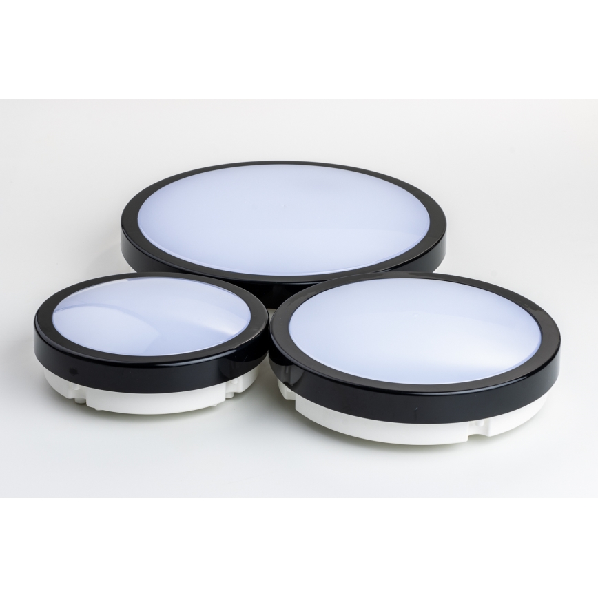 Brilagi - LED Badkamer plafondlamp PERA LED/18W/230V diameter 22 cm IP65 zwart