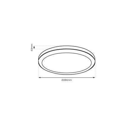 Brilagi - LED Badkamer plafondlamp PERA LED/24W/230V diameter 28 cm IP65 zwart