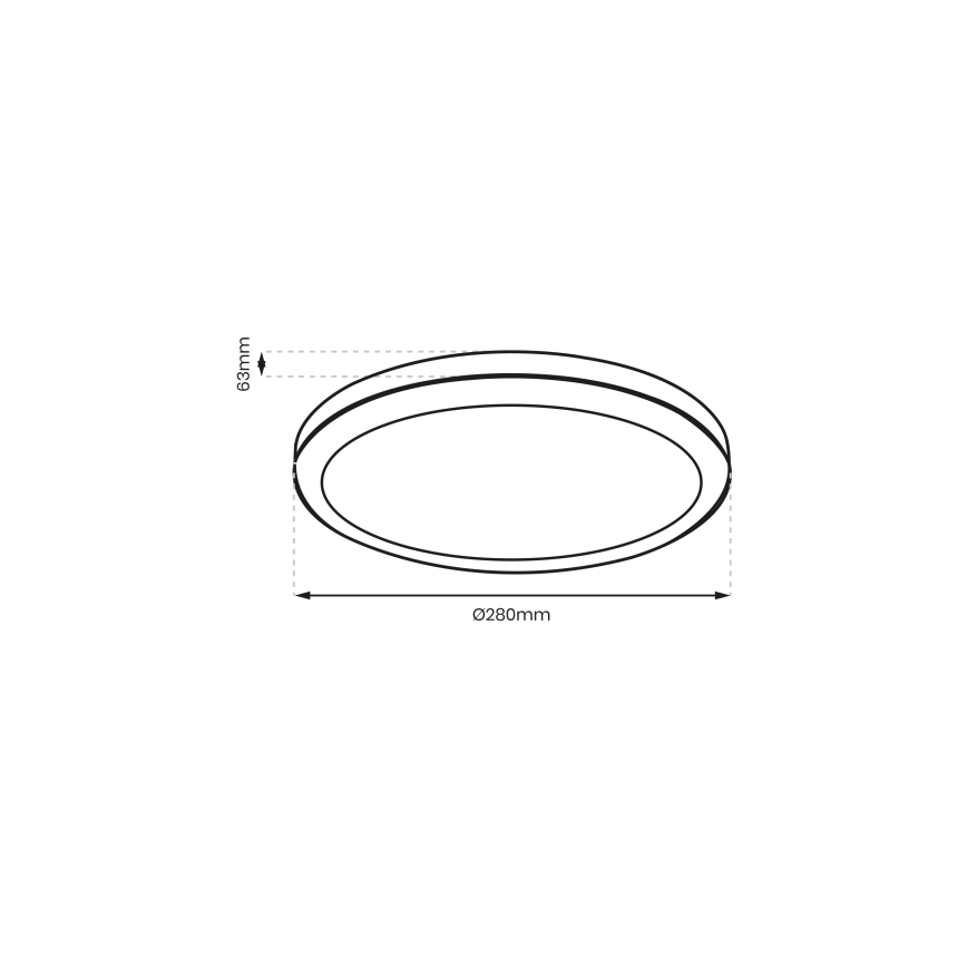 Brilagi - LED Badkamer plafondlamp PERA LED/24W/230V diameter 28 cm IP65 zwart